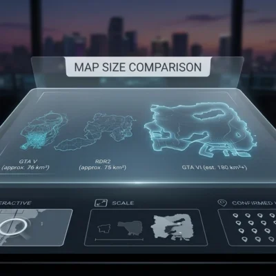 GTA 6 map size concept showing a sprawling coastal city and surrounding countryside